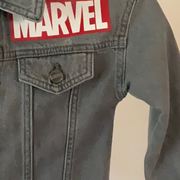 Marvel Kids Gray Jean Jacket with Red Logo - Picture 2 of 5